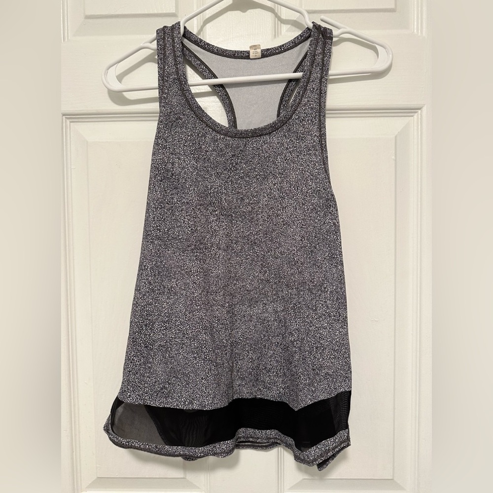 Lululemon white speckle accent mesh tank size 6